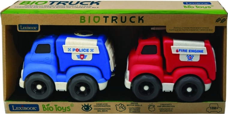 Lexibook set de voiture de police et de camion de pompiers en bioplastique 18 cm
