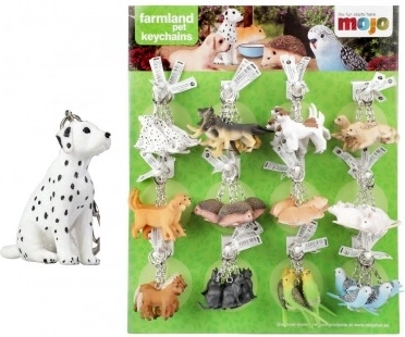 Porte-clés animal en métal/plastique 5–8 cm, assortiment de modèles