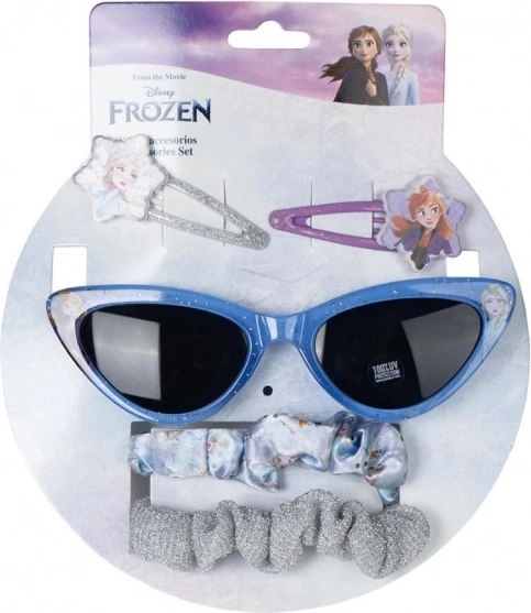 Ensemble lunettes de soleil, barrettes, élastiques La Reine des Neiges