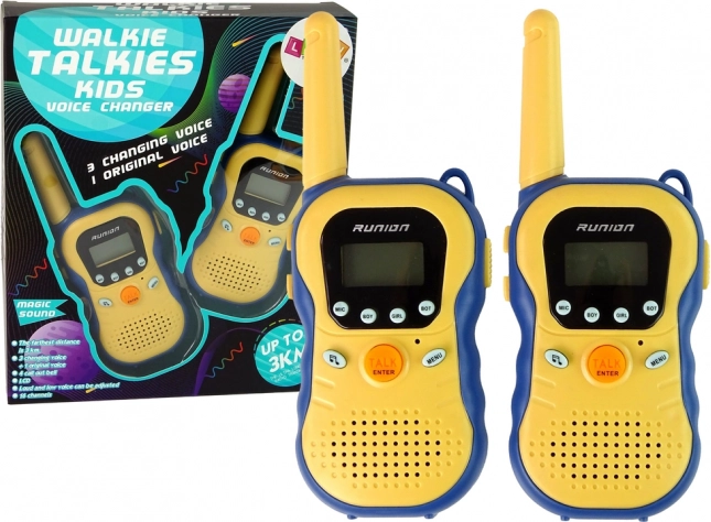 talkies-walkies pour enfants avec changement de voix, jaunes (lot de 2)