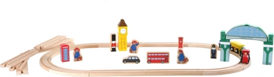 circuit de train en bois paddington – gare de londres, 43 pièces
