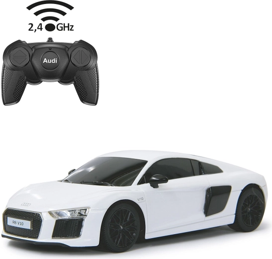 Voiture RC Jamara Audi R8 2015 1:24 blanche, 2,4 GHz