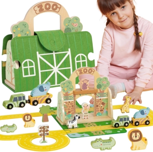 Mini zoo portable Tooky Toy dans une mallette