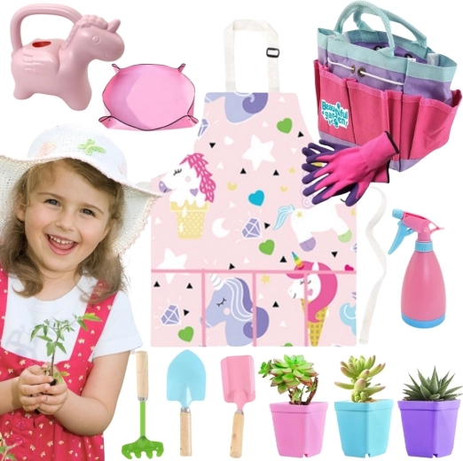 Ensemble de jardinage Woopie Petit jardinier avec licorne, 18 pièces