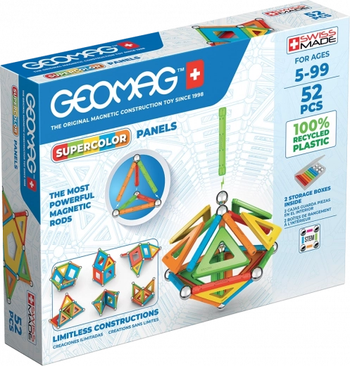 Jeu de construction magnétique Geomag Supercolor Recycled – 52 pièces