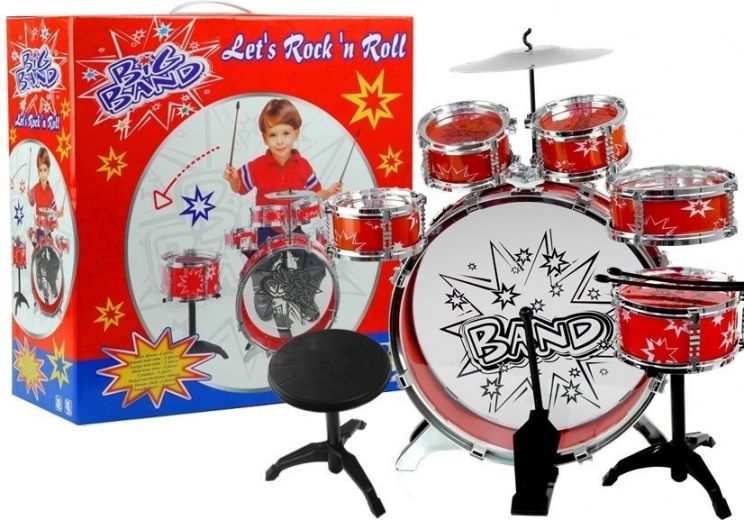 ensemble de batterie pour enfants, 6 fûts avec cymbale et pédale