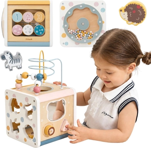 VIGA PolarB cube d'activités en bois 7 en 1 avec animaux