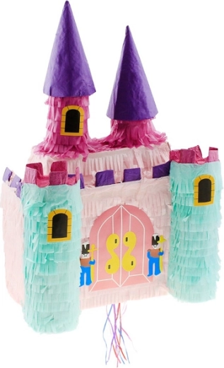 Piñata château de princesse avec rubans à tirer