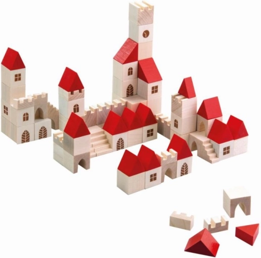 Ensemble de construction en bois petite ville