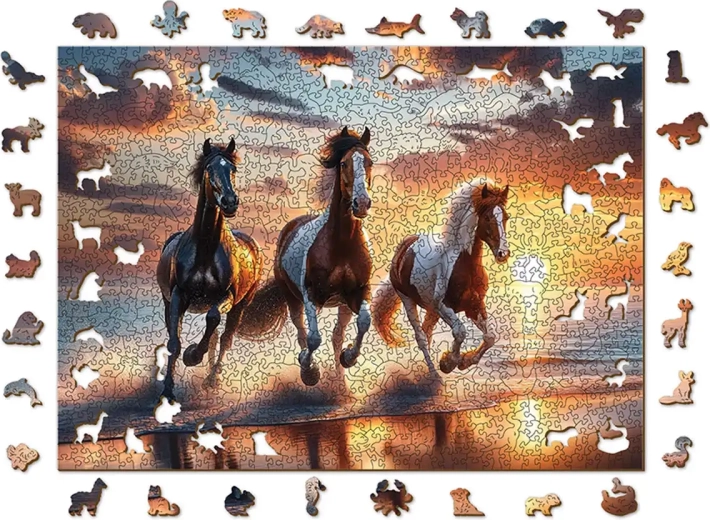 Motif enchanteur de chevaux sauvages