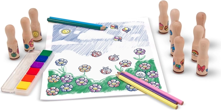 10 tampons en bois aux motifs adorables