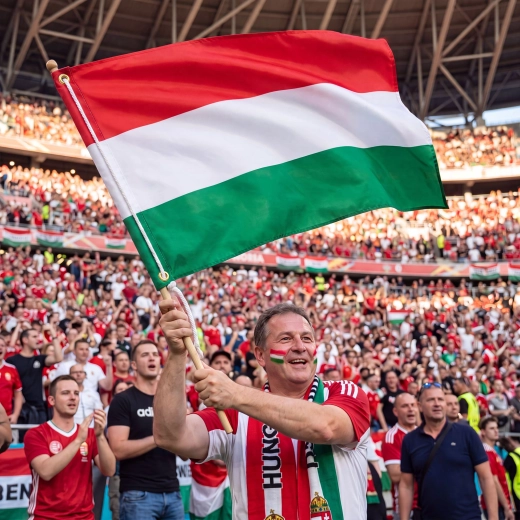 Drapeau de supporter hongrois à porter dans le dos 150 × 90 cm