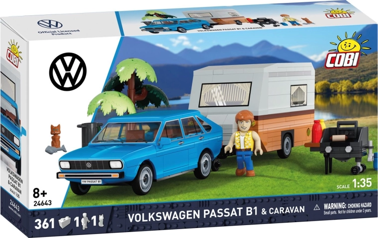 Cobi Volkswagen Passat B1 avec caravane 1:35 (361 pièces)