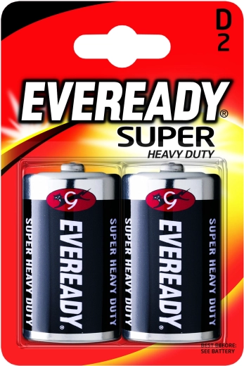 Piles D R20 1,5 V chlorure de zinc, 2 pcs – ENERGIZER Eveready Super Heavy Duty
