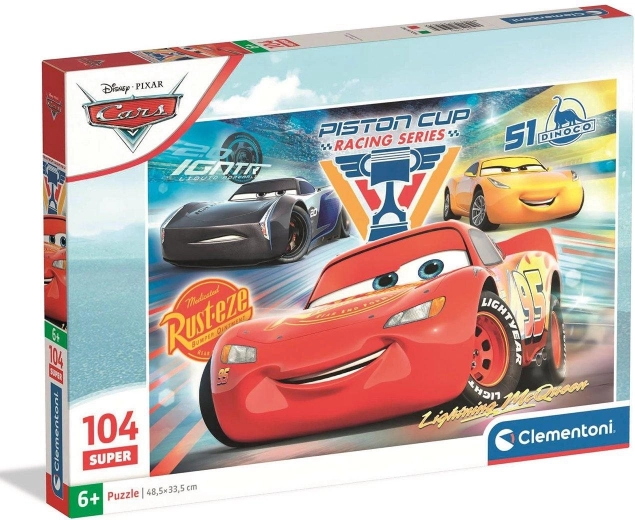 Puzzle Clementoni Cars : Flash McQueen et ses rivaux 104 pièces