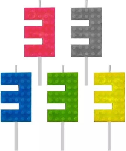 Bougie d’anniversaire dés à jouer chiffre 3