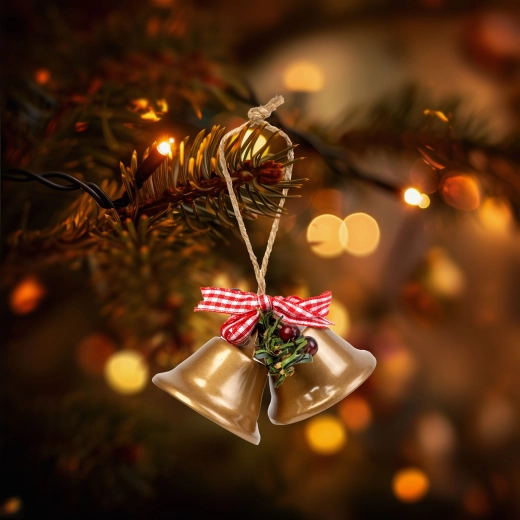 Clochette de Noël métallique marron