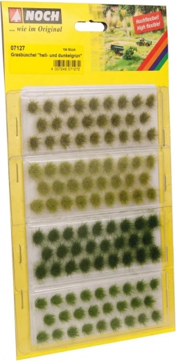 Noch Touffes d’herbe réalistes vert clair et vert foncé, set de 104 pcs
