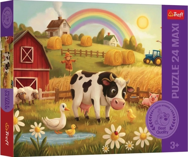 Puzzle Trefl Vache à la ferme maxi 24 pièces