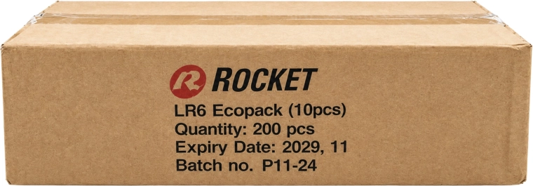 Piles alcalines Rocket AA (LR06) 1,5 V – lot de 200 pièces (20×10)