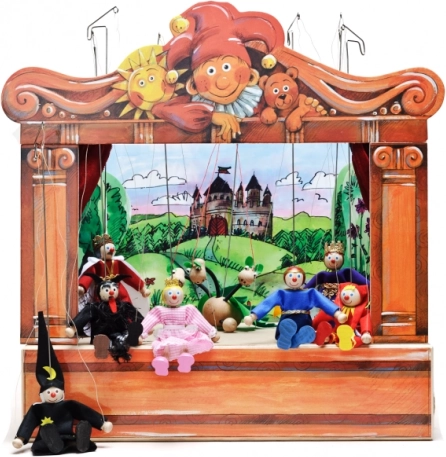 Théâtre de marionnettes en bois pour enfants de Gerlichovo