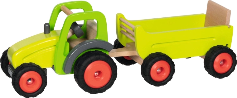 Tracteur en bois avec remorque Goki Premium