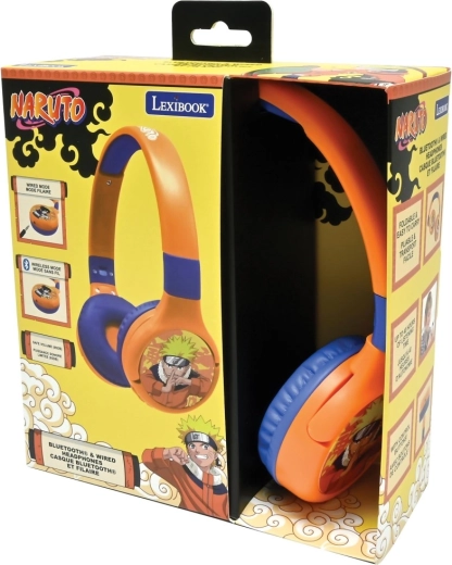 Casque sans fil 2‑en‑1 pour enfants avec limitation du volume NARUTO par Lexibook