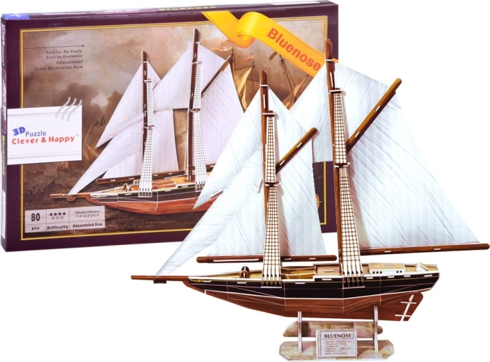 Puzzle 3D voilier BLUENOSE – modèle de bateau en bois