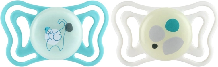 Sucettes Chicco PhysioForma Light en silicone orthodontique, neutres, 6–16 mois, 2 pièces