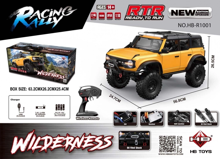 Voiture radiocommandée Wilderness 1:10 jaune