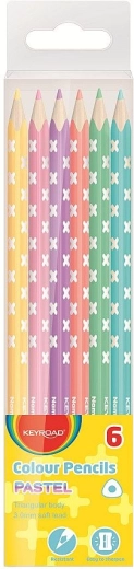 Crayons pastel triangulaires Keyroad, set de 6 couleurs