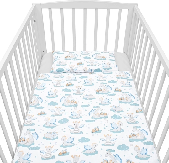 Parure de lit bébé 2 pièces en coton NEW BABY Petit dragon 120 × 90 cm