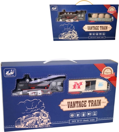 Ensemble de train de marchandises historique avec rails à piles, lumière et son - 1 set
