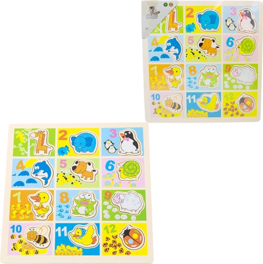 Babu puzzle en bois chiffres et animaux