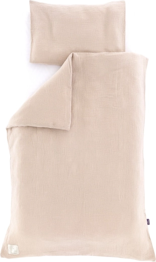 Träumeland linge de lit en mousseline beige 100 × 135 cm + 40 × 60 cm