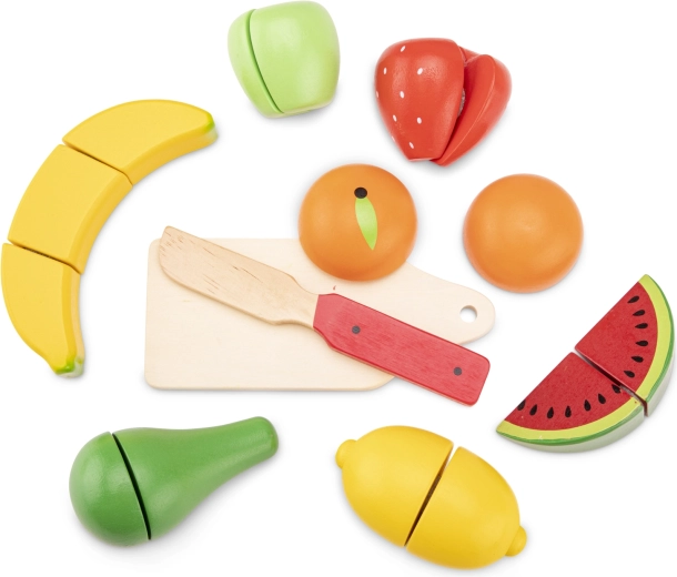 Panier en bois avec fruits à découper