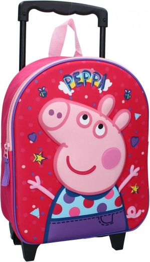 Sac à dos de voyage 3D à roulettes Peppa Pig
