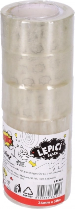 Ruban adhésif transparent 24 mm x 30 m - lot de 6