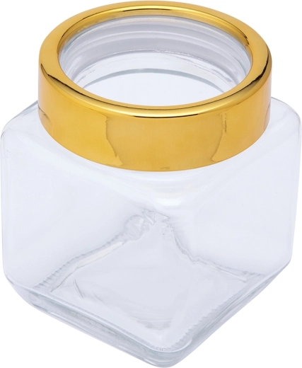 Couvercle doré à vis pour un rangement propre et élégant