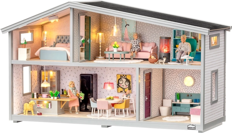 Maison de poupées Lundby avec 4 pièces