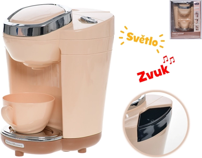 Cafetière pour enfants avec lumière et son, à piles, 18,5 cm