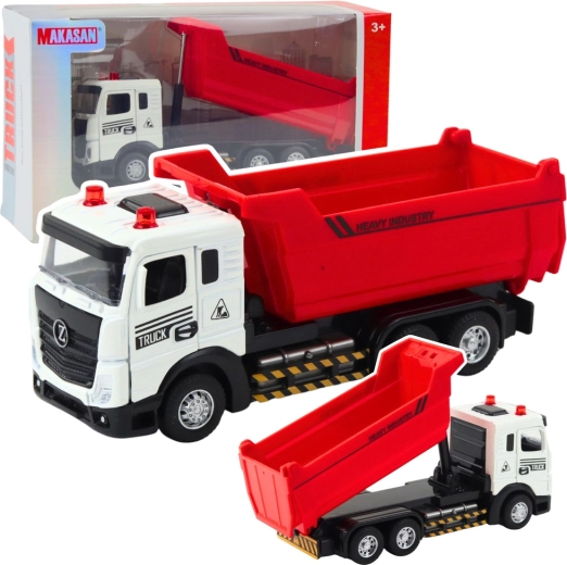 Camion-benne pour enfants avec cabine en métal, lumières et sons