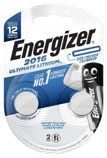 Energizer Ultimate Lithium CR2016 piles bouton 2 pcs