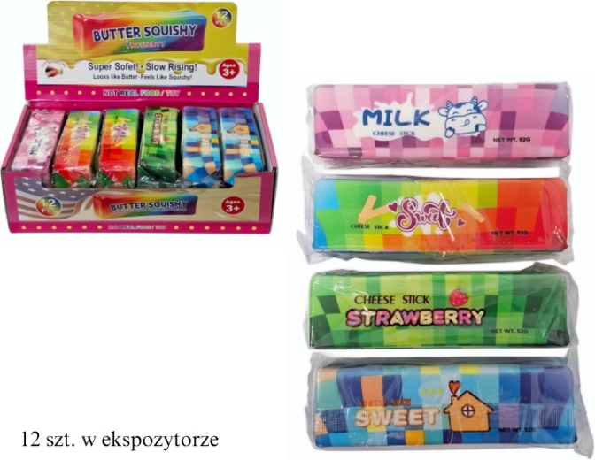 Gniotek antistress à presser en forme de cube de beurre - 1 pièce