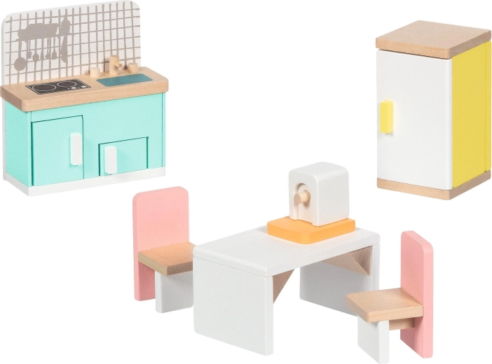 Mobilier en bois pour maison de poupées Copenhagen – cuisine - 6 pièces