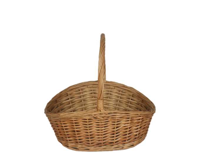 Panier ovale en osier naturel avec anse 33 × 26 × 14/30 cm