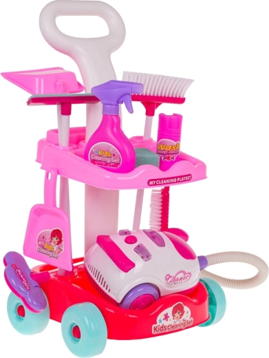 Set de ménage pour enfants avec aspirateur interactif et chariot