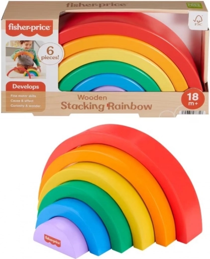 Arc-en-ciel en bois à empiler Fisher-Price pour enfants