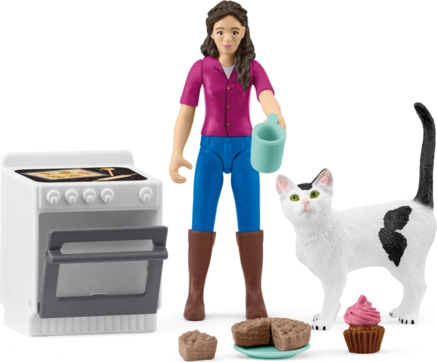 Boulangère avec chat – set de jeu SCHLEICH Pocket Set