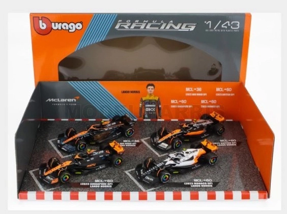 Bburago Formula Racing F1 McLaren Team 1:43 - 4 pièces